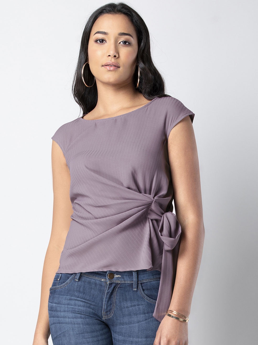 

FabAlley Women Mauve Solid Top
