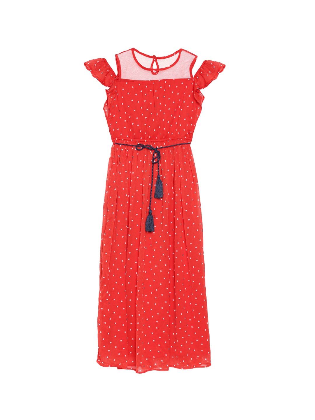 

Pantaloons Junior Girls Red Printed Fit and Flare Dress