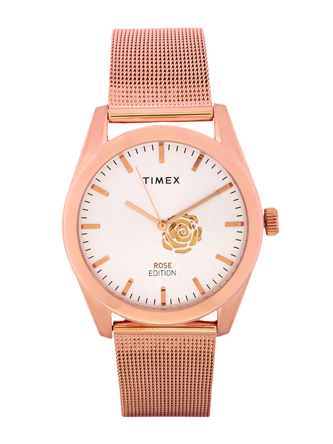 

Timex Women Silver-Toned & Rose Gold Analogue Watch TWEL13200