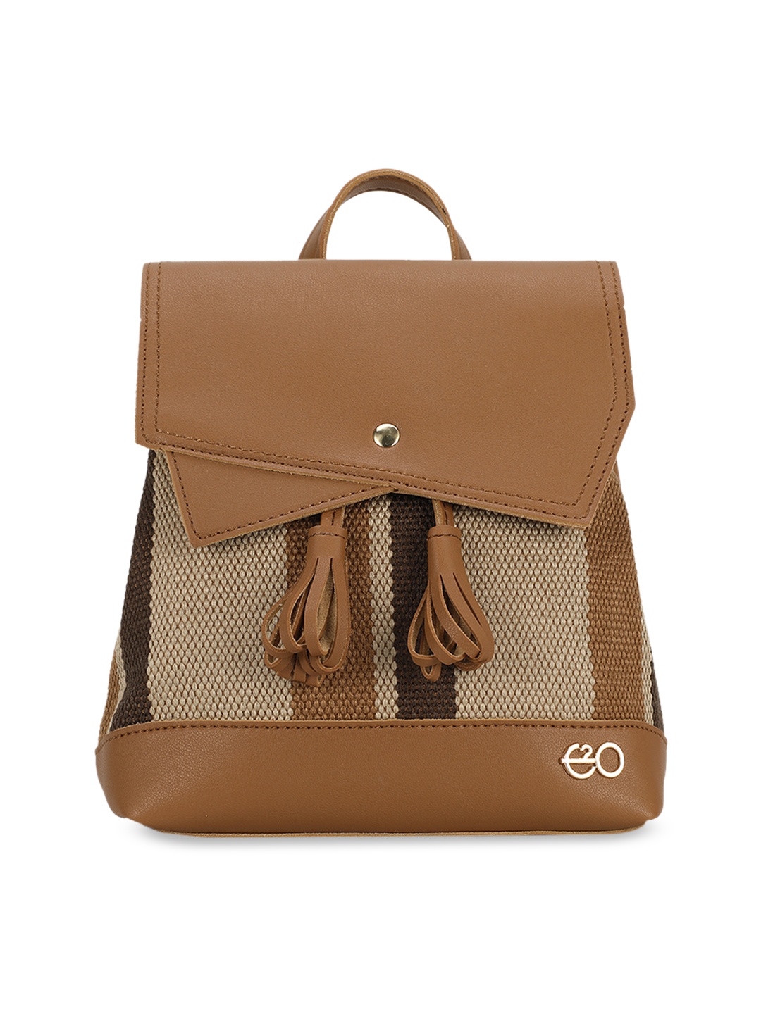 

E2O Women Mustard Brown Textured Backpack
