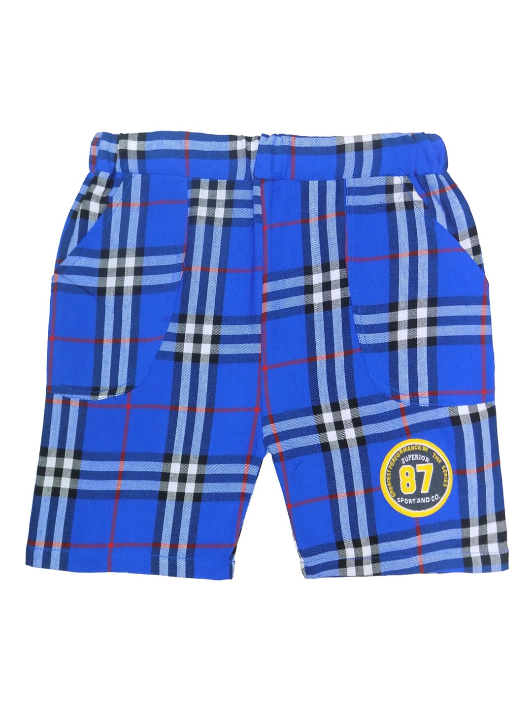 

SWEET ANGEL Girls Blue Checked Regular Fit Regular Shorts