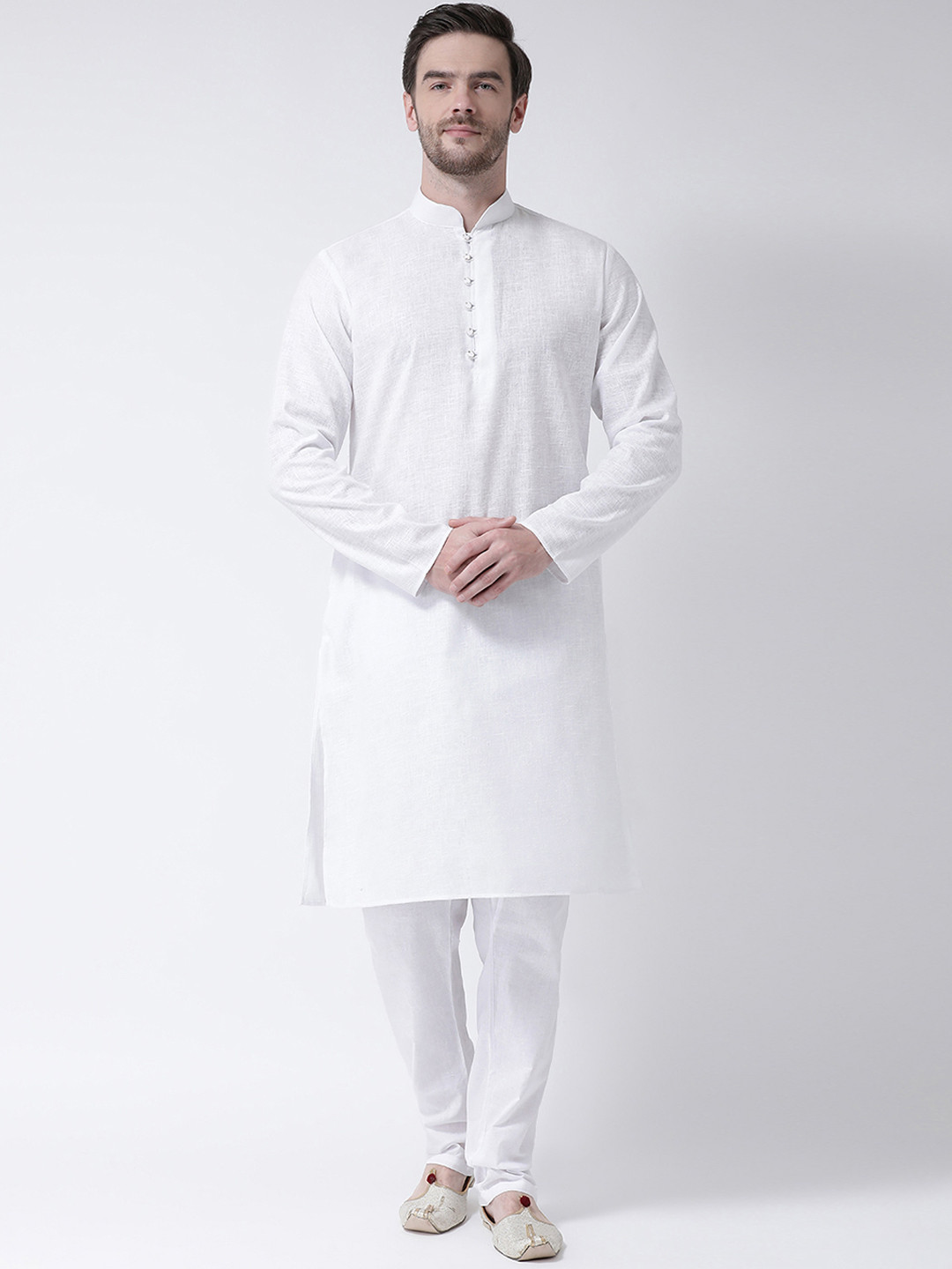 

SG LEMAN Men White Solid Kurta with Pyjamas