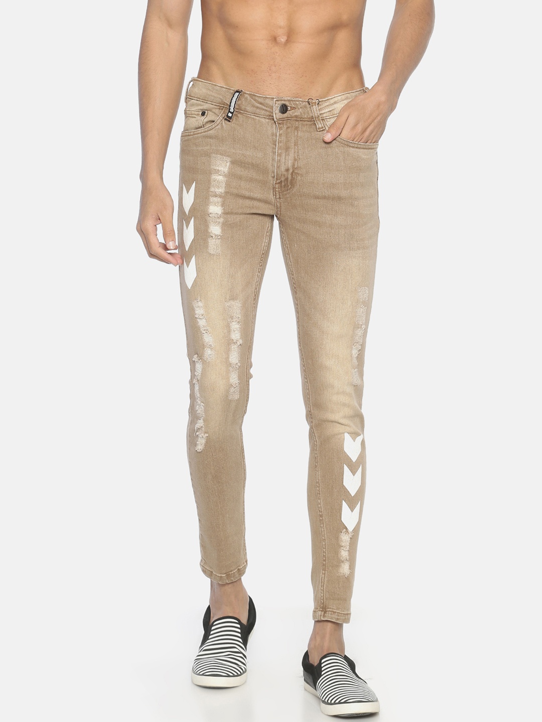 

IMPACKT Men Brown Slim Fit Mid-Rise Mildly Distressed Jeans