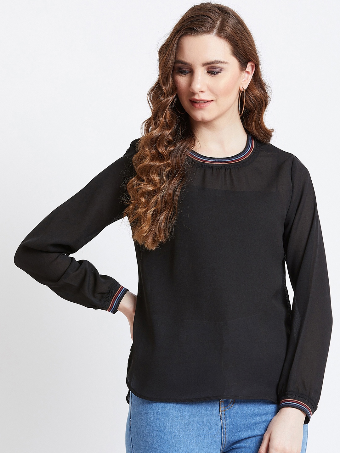 AkaAyu Women Black Solid Top