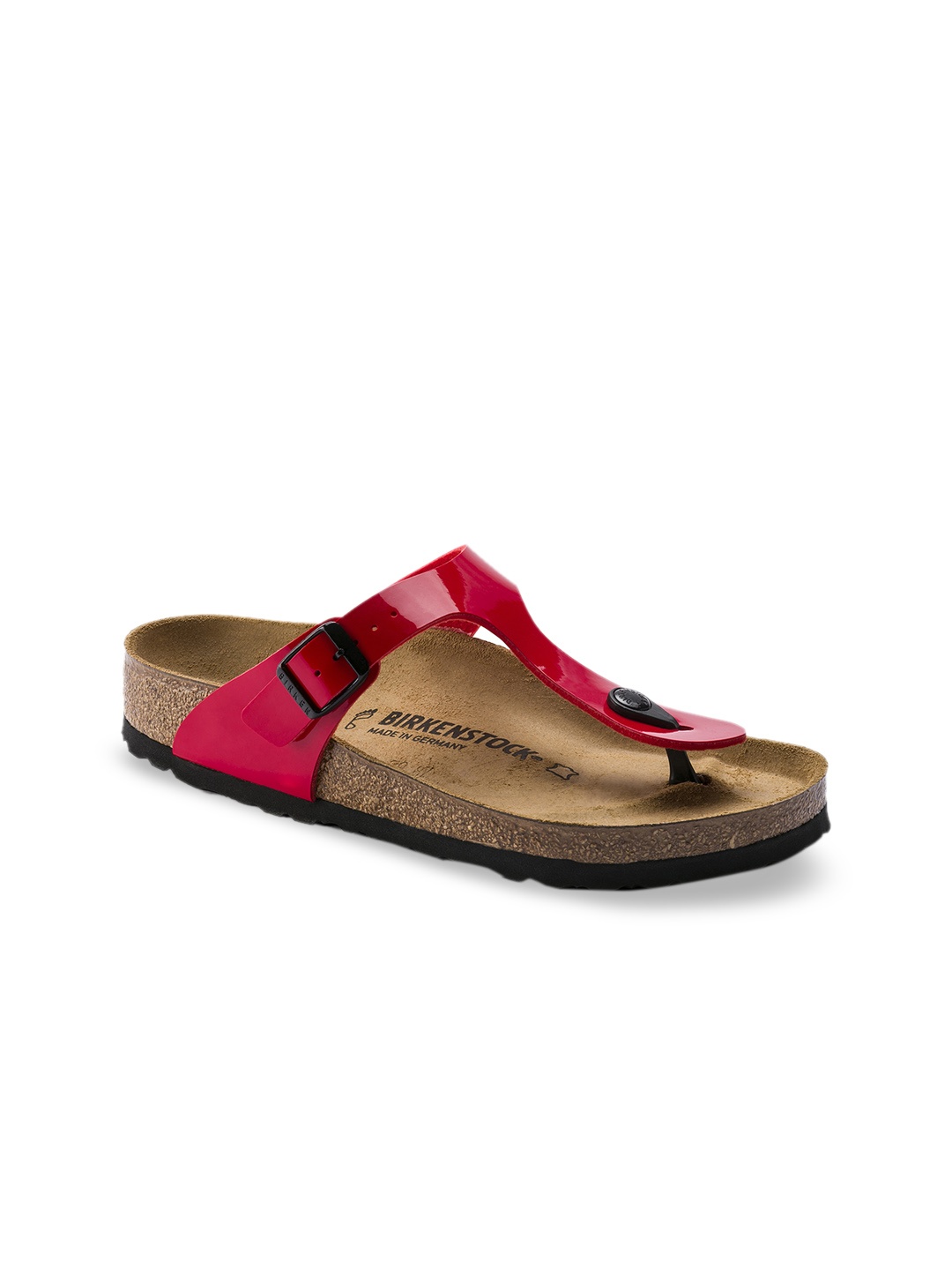 

Birkenstock Women Red Solid Gizeh Birko-Flor T-Strap Regular Width Flats