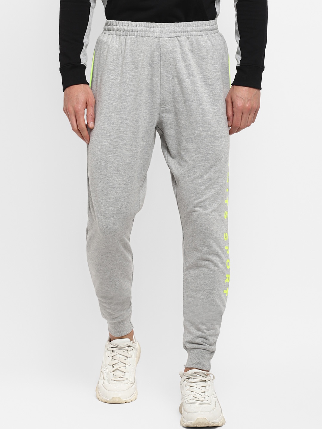 

OFF LIMITS Men Grey Melange Solid Joggers