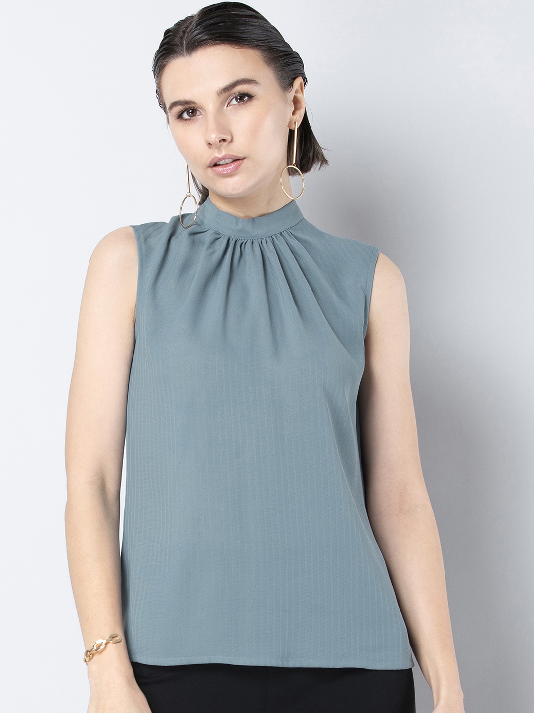 

FabAlley Women Blue Solid Top