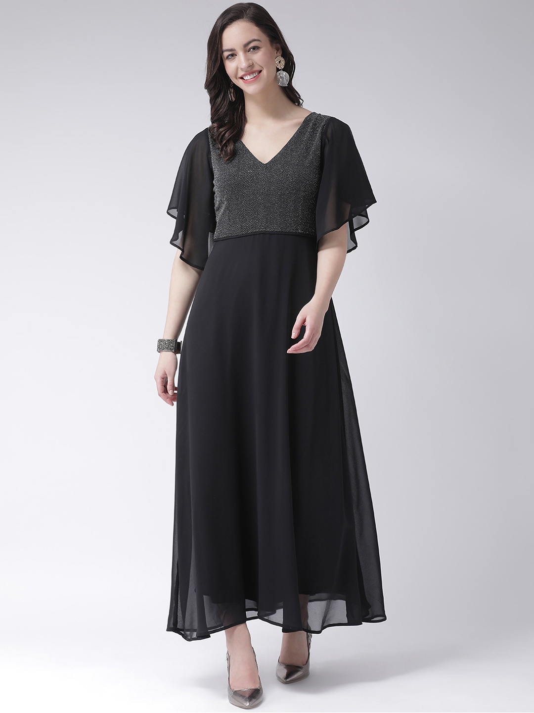 

Latin Quarters Women Black Solid Maxi Dress