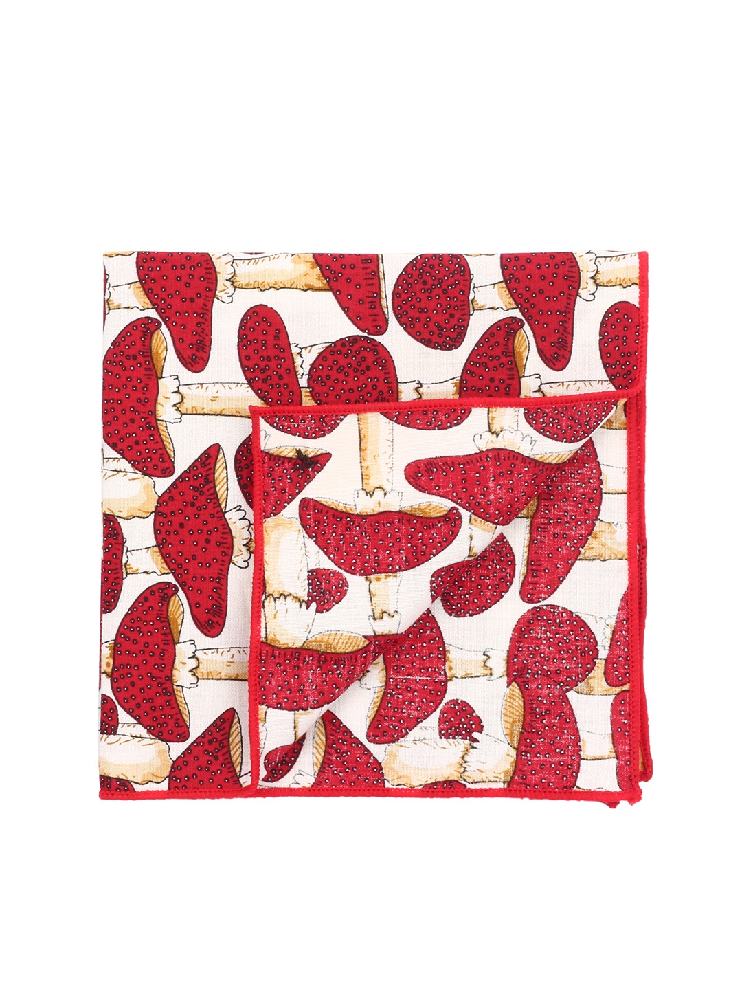 

PELUCHE Men Off White & Red Printed Pocket Square