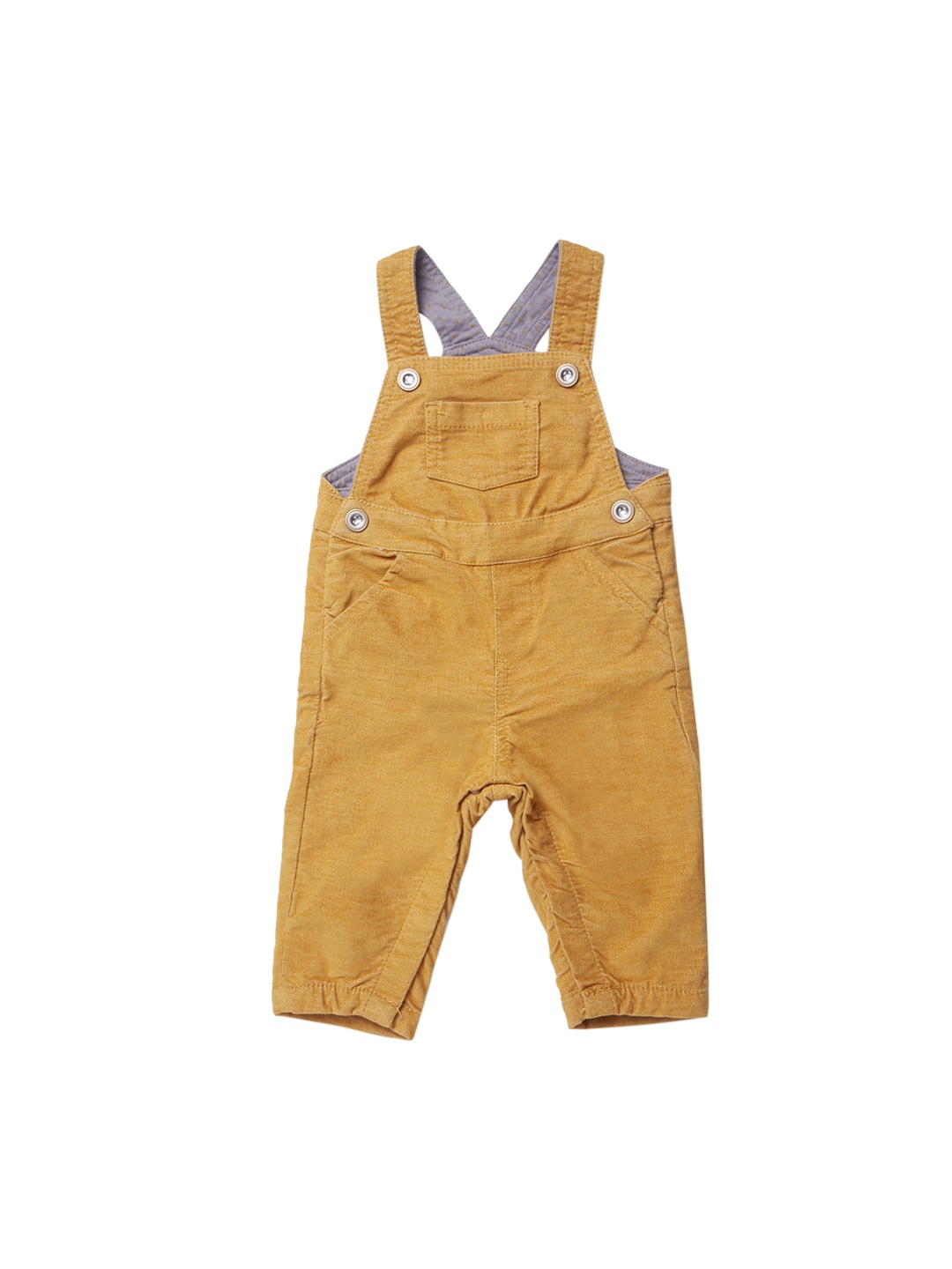 

Chicco Infant Boys Mustard Yellow Solid Straight-Leg Dungaree