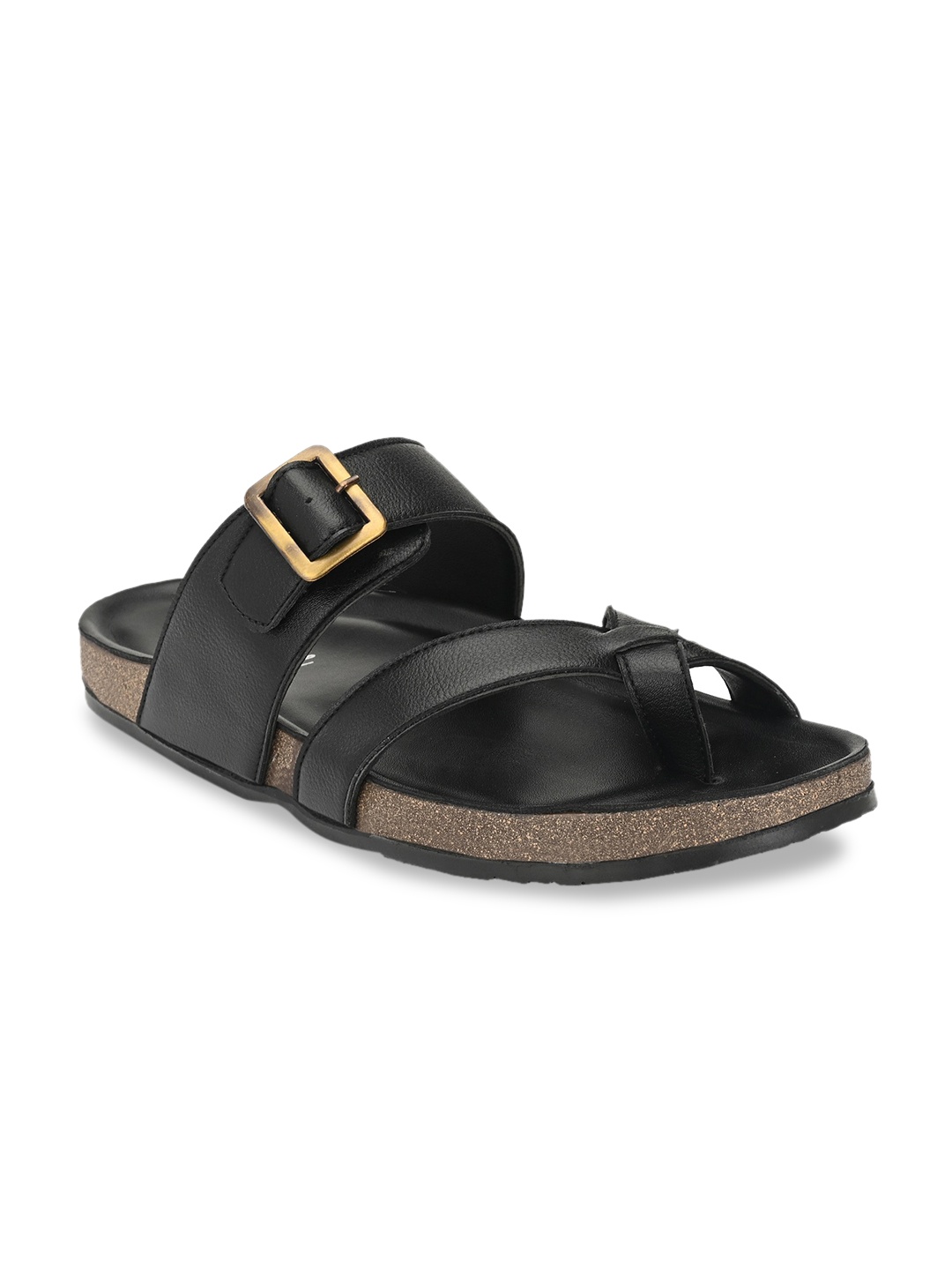 

SHENCES Men Black Comfort Sandals