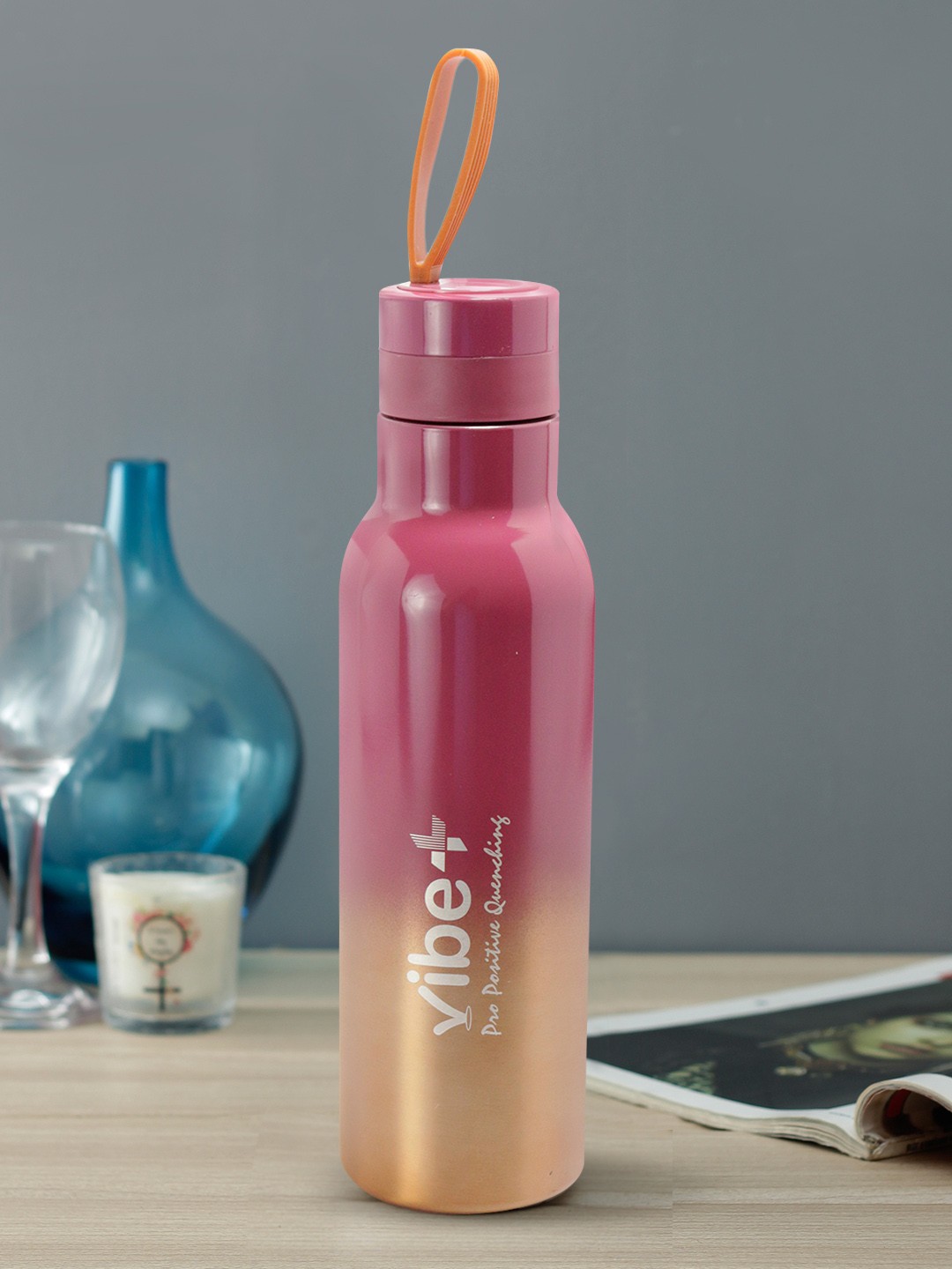 

Vibe Plus Brown & Pink Colourblocked Double Wall Stainless Steel Water Bottle