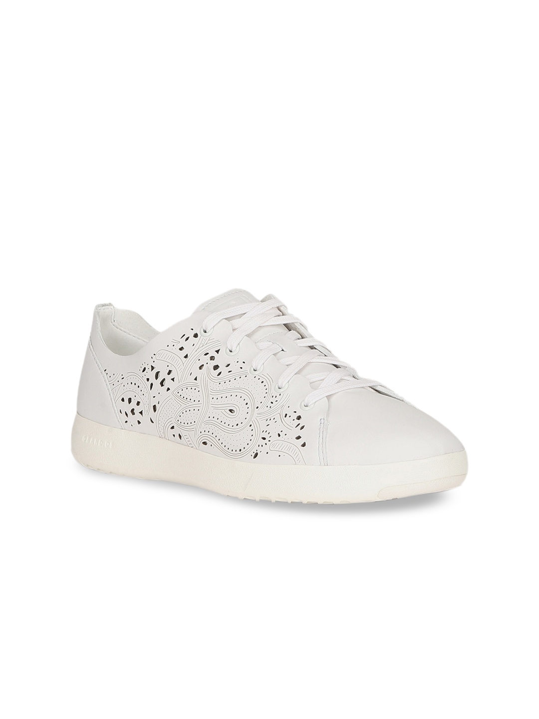 

Cole Haan Women White GrandPr Tennis Laser Cut Sneakers