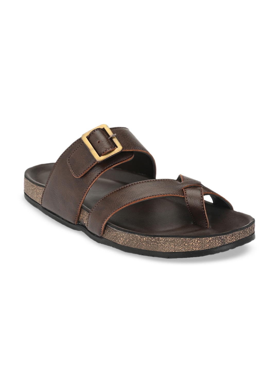 

SHENCES Men Brown Comfort Sandals