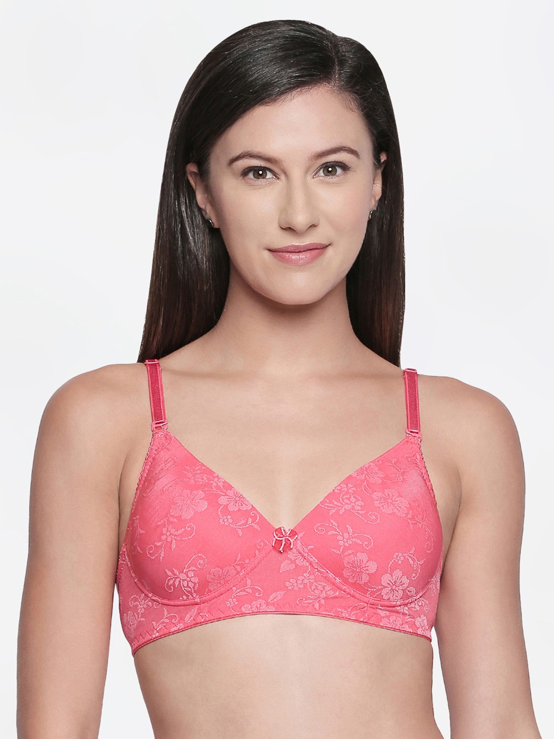 

Bodycare Pack of 3 Solid Non-Wired Lightly Padded Everyday Bras 6565CO, Coral