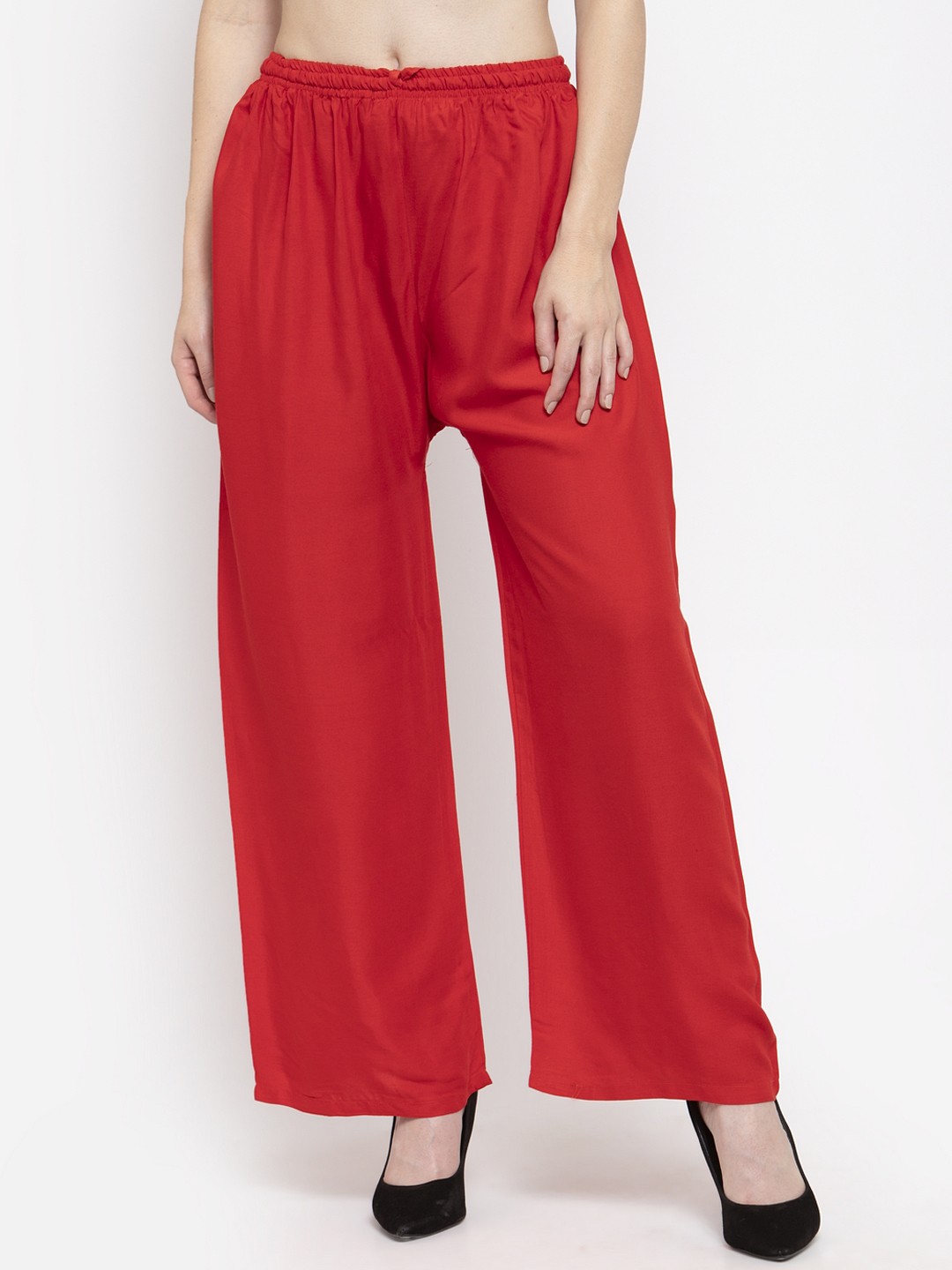 

Clora Creation Women Red Solid Straight Palazzos