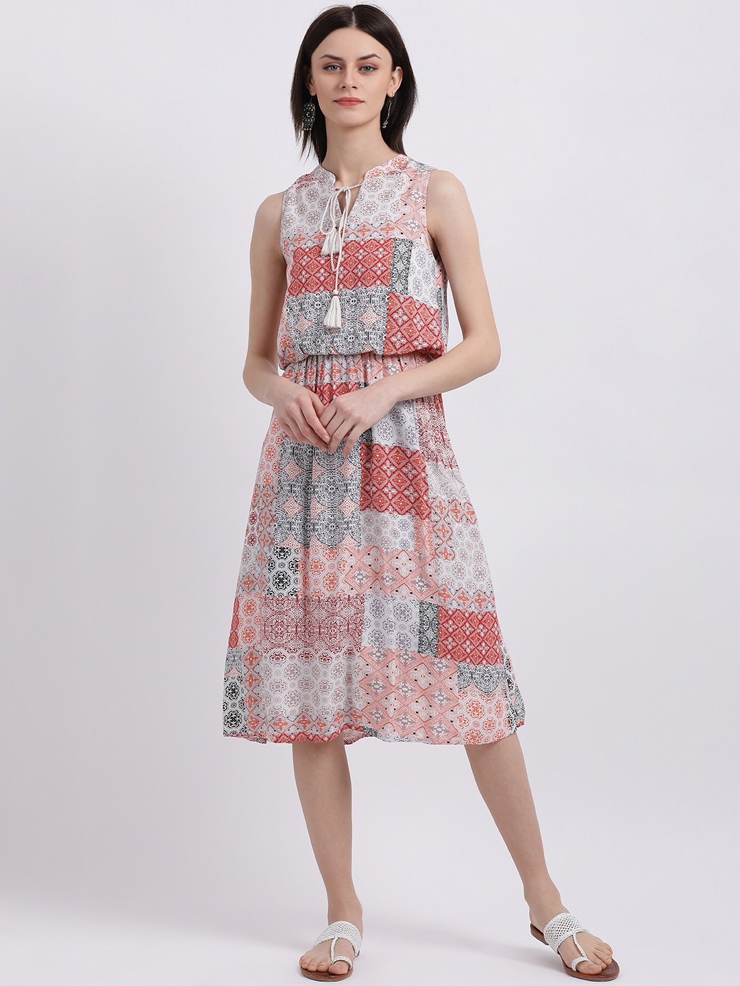 

Zink London Women Pink Printed Blouson Dress