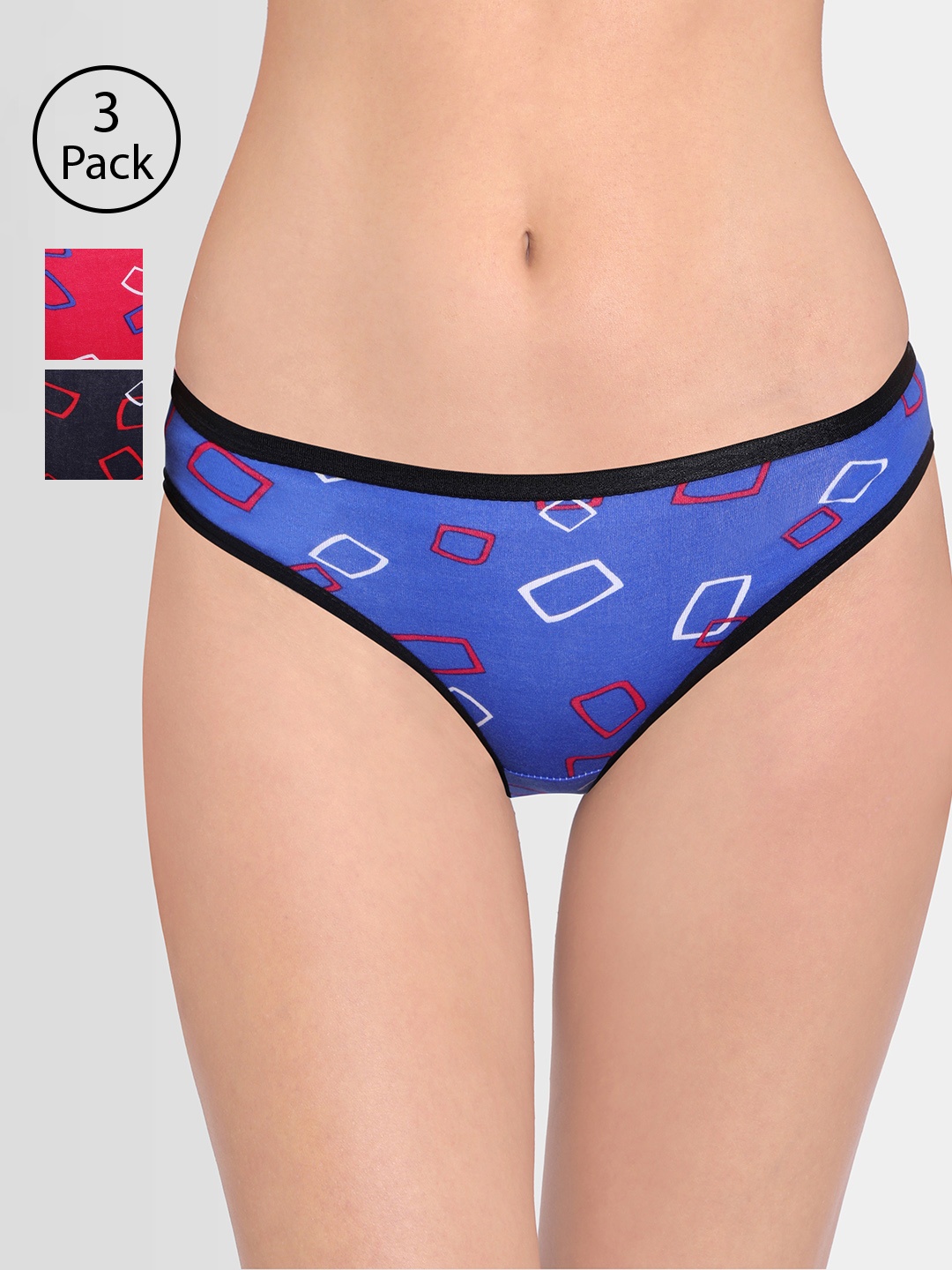 

Red Rose Women Pack of 3 Assorted Mid-Rise Briefs Anokhee