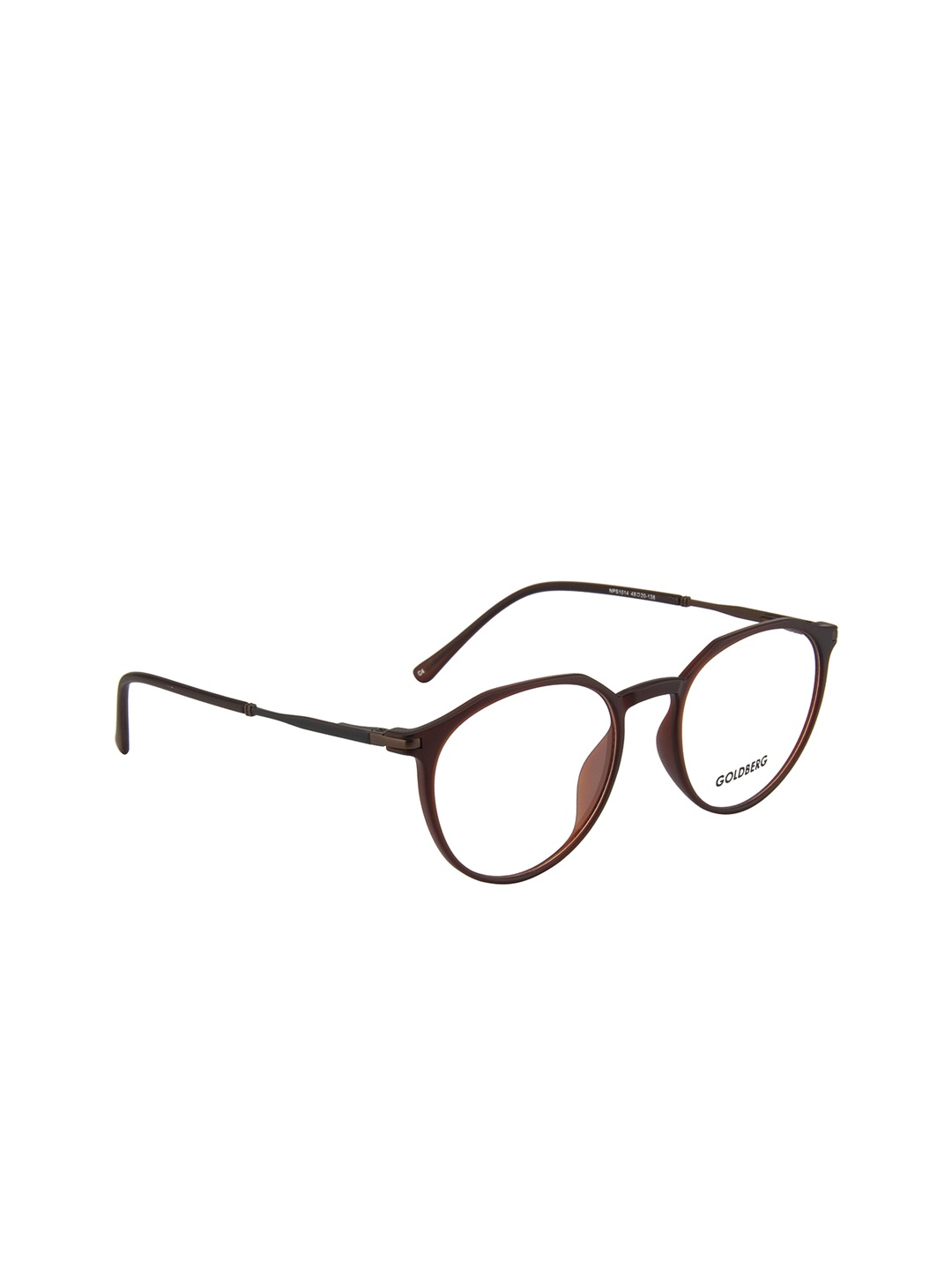 Gold Berg Unisex Brown Solid Full Rim Round Frames GB-NSP1014_C4