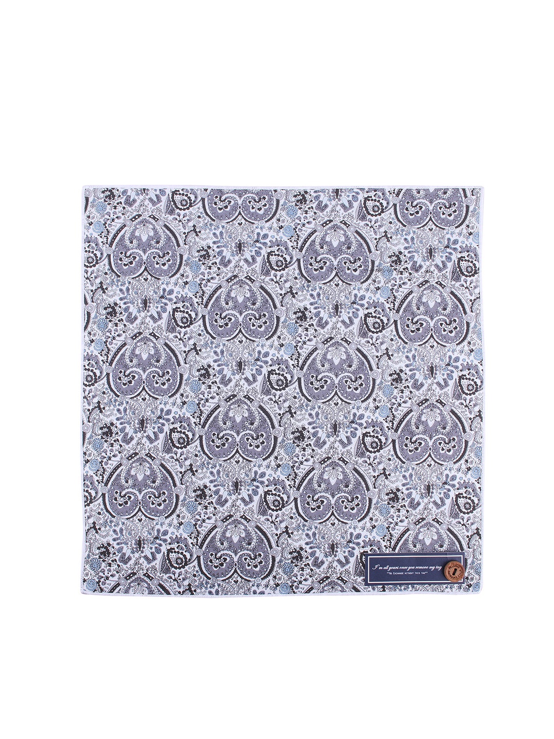 

PELUCHE Men Grey & White Printed Pocket Square