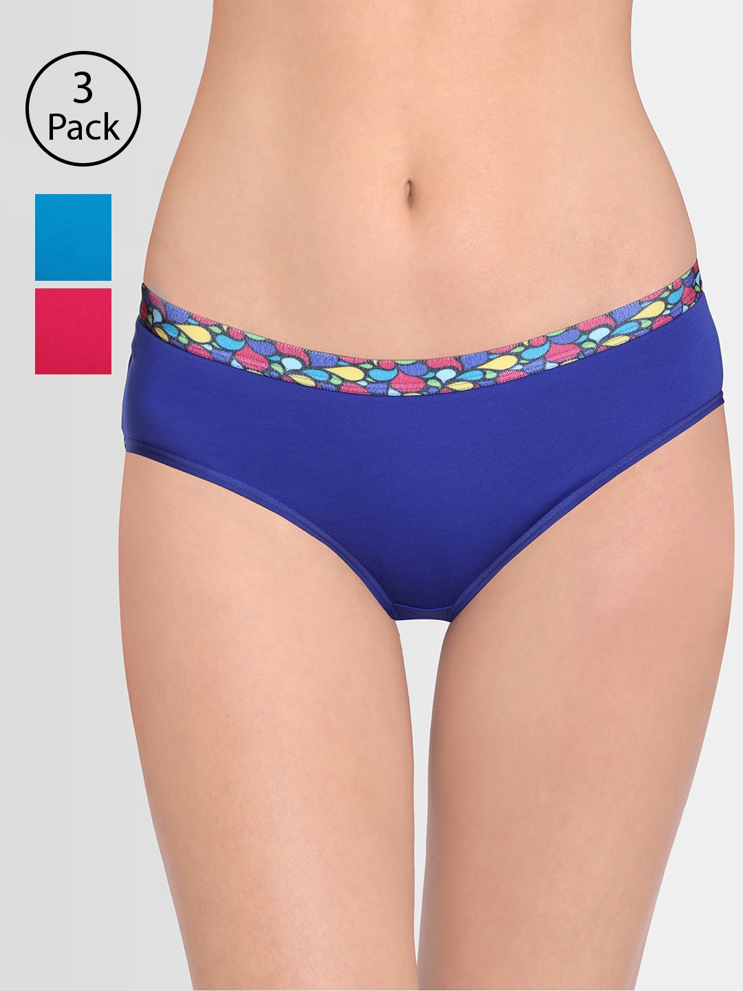 

Red Rose Women Pack of 3 Assorted Hipster Briefs Itouch16A