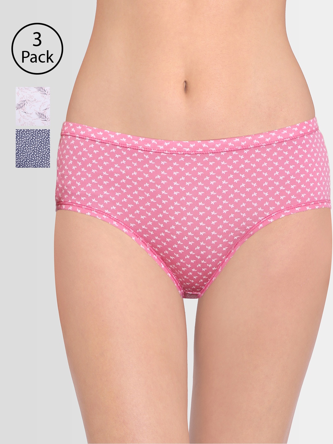 

Red Rose Women Pack of 3 Assorted Hipster Briefs Itouch102-2XL