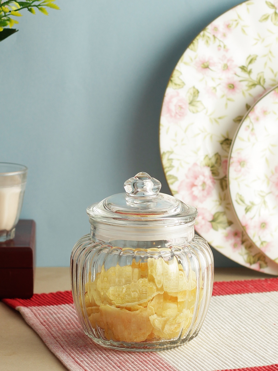 

INCRIZMA Transparent Glass Storage Jar with Lid 1500 ml