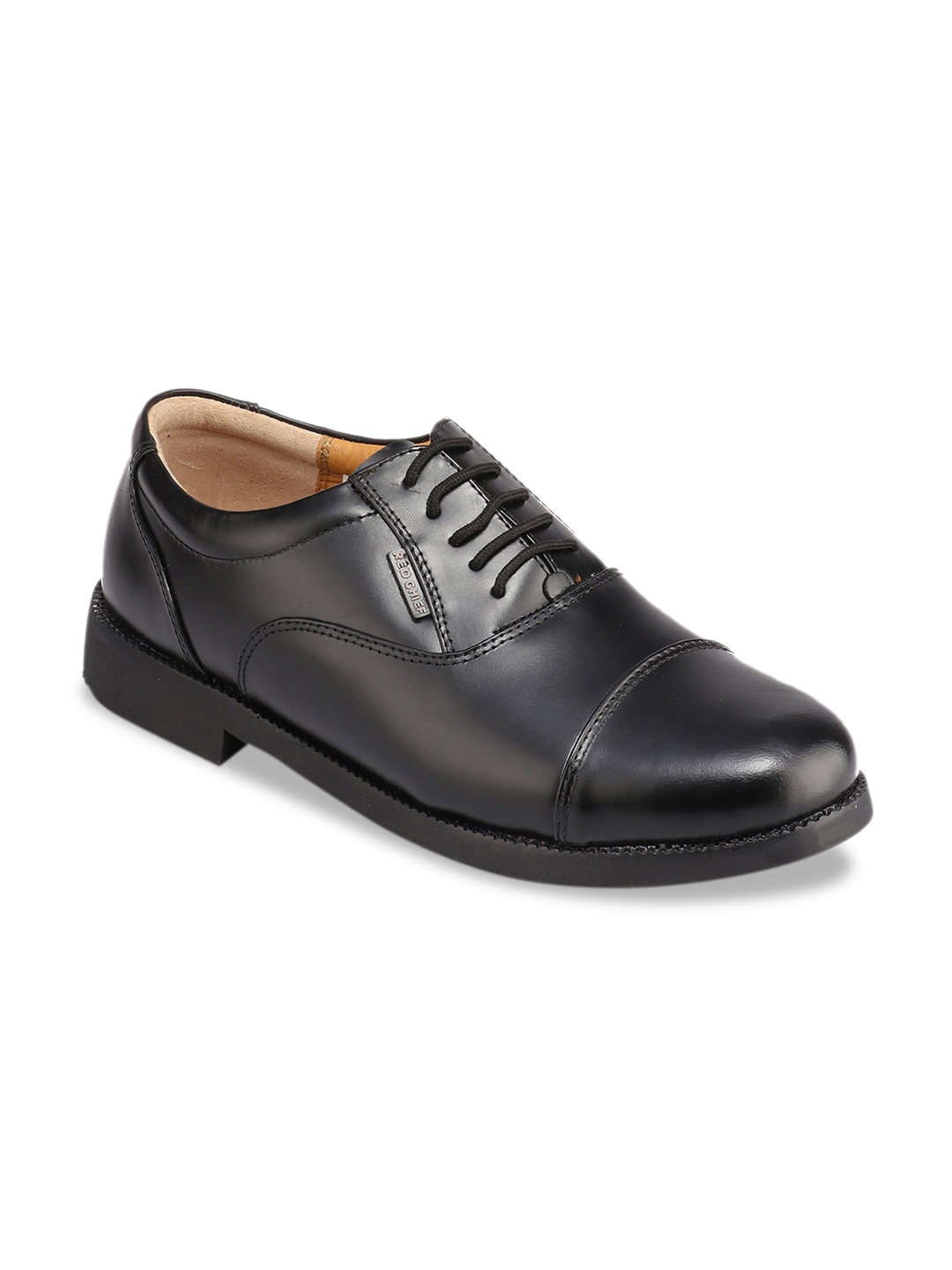

Red Chief Men Black Solid Leather Formal Oxfords