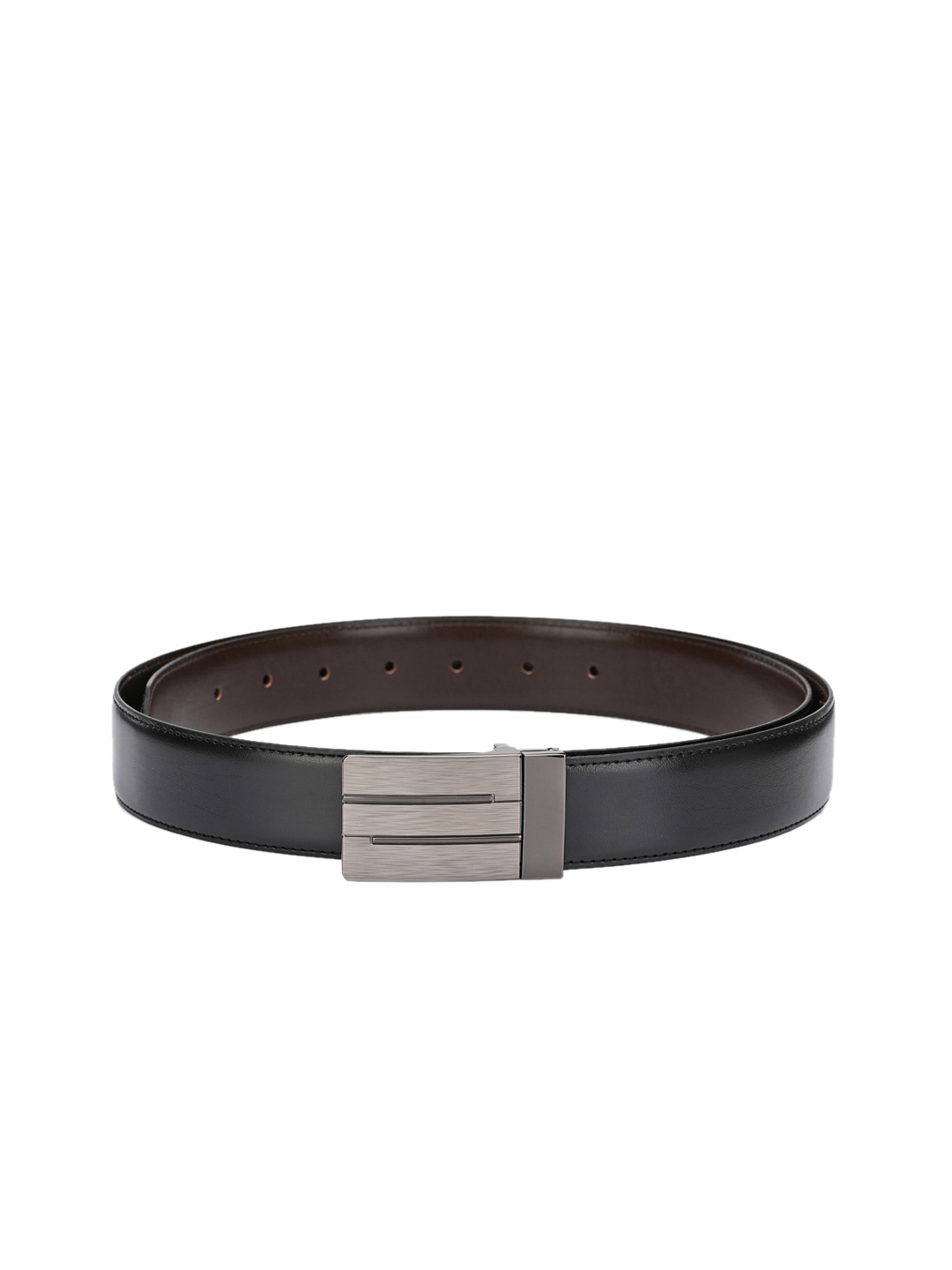 

Calvadoss Men Black & Brown Reversible Textured Belt
