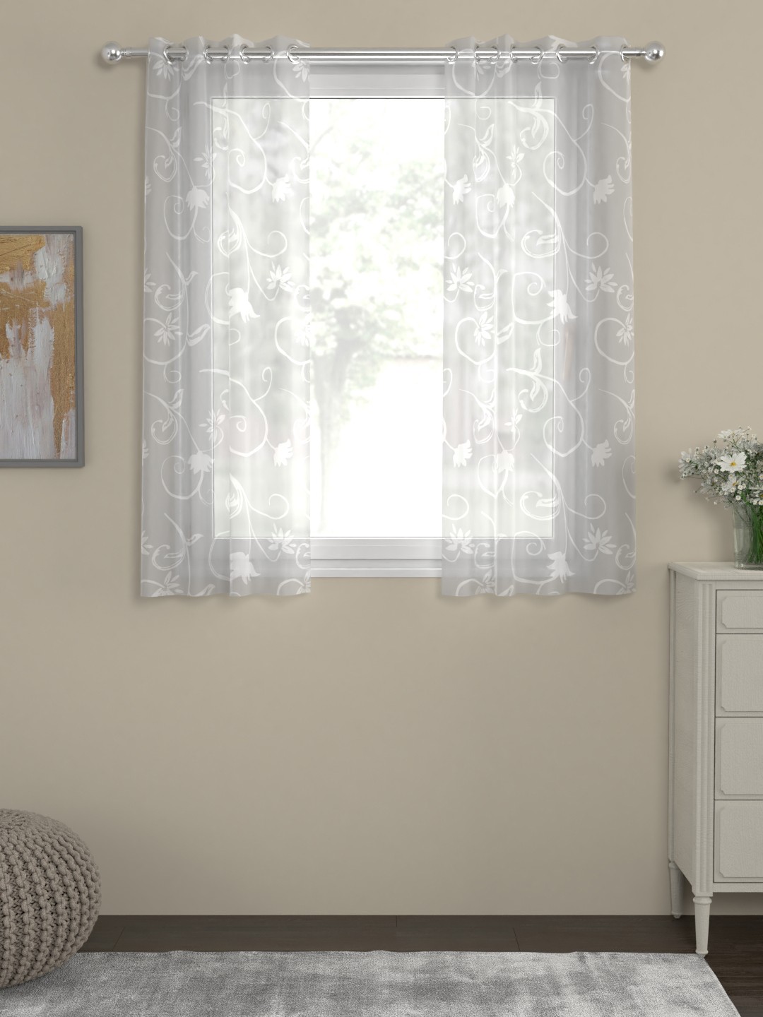

ROSARA HOME White Set of 2 Window Curtains
