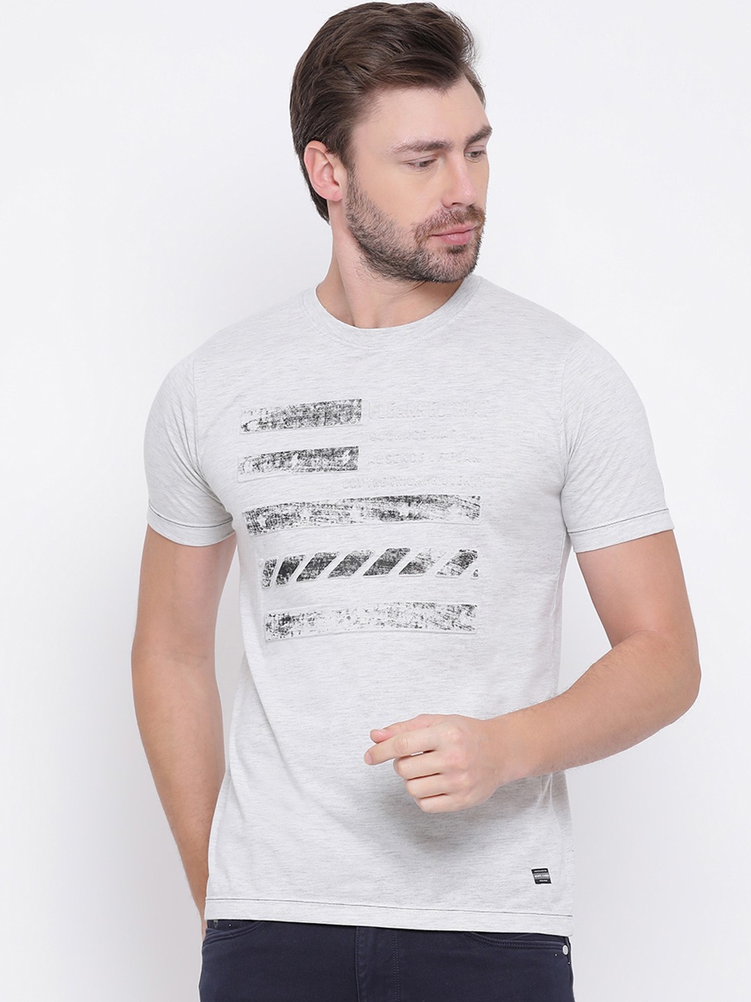 

Monte Carlo Men Grey Printed Round Neck T-shirt