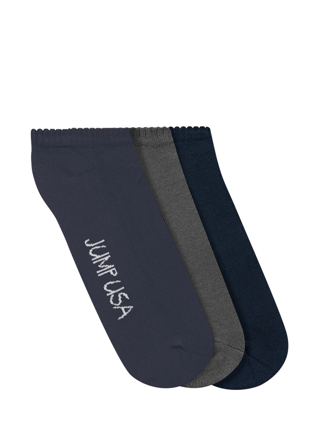 

JUMP USA Men Pack of 3 Solid Shoe Liners, Blue