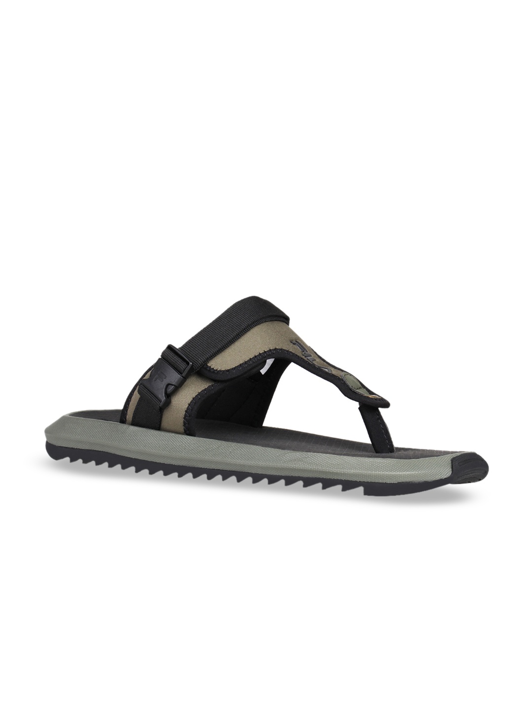 

FILA Men Olive Brown & Black Colourblocked NAVOTRO Comfort Sandals