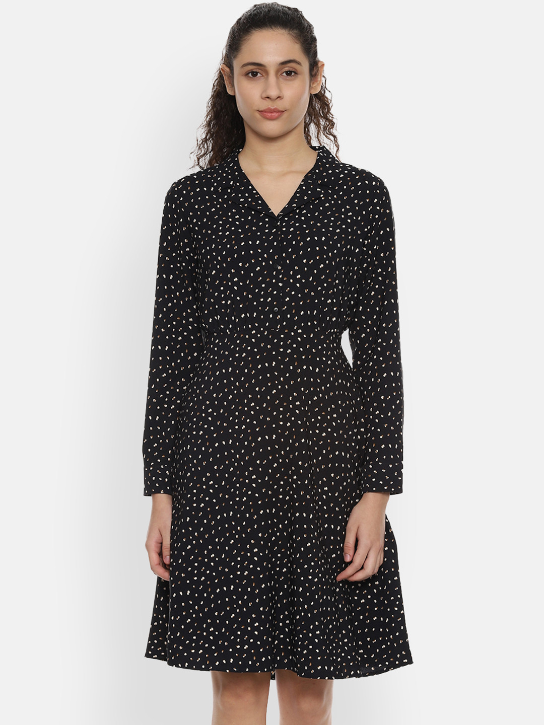 

Van Heusen Woman Women Black Printed Fit and Flare Dress