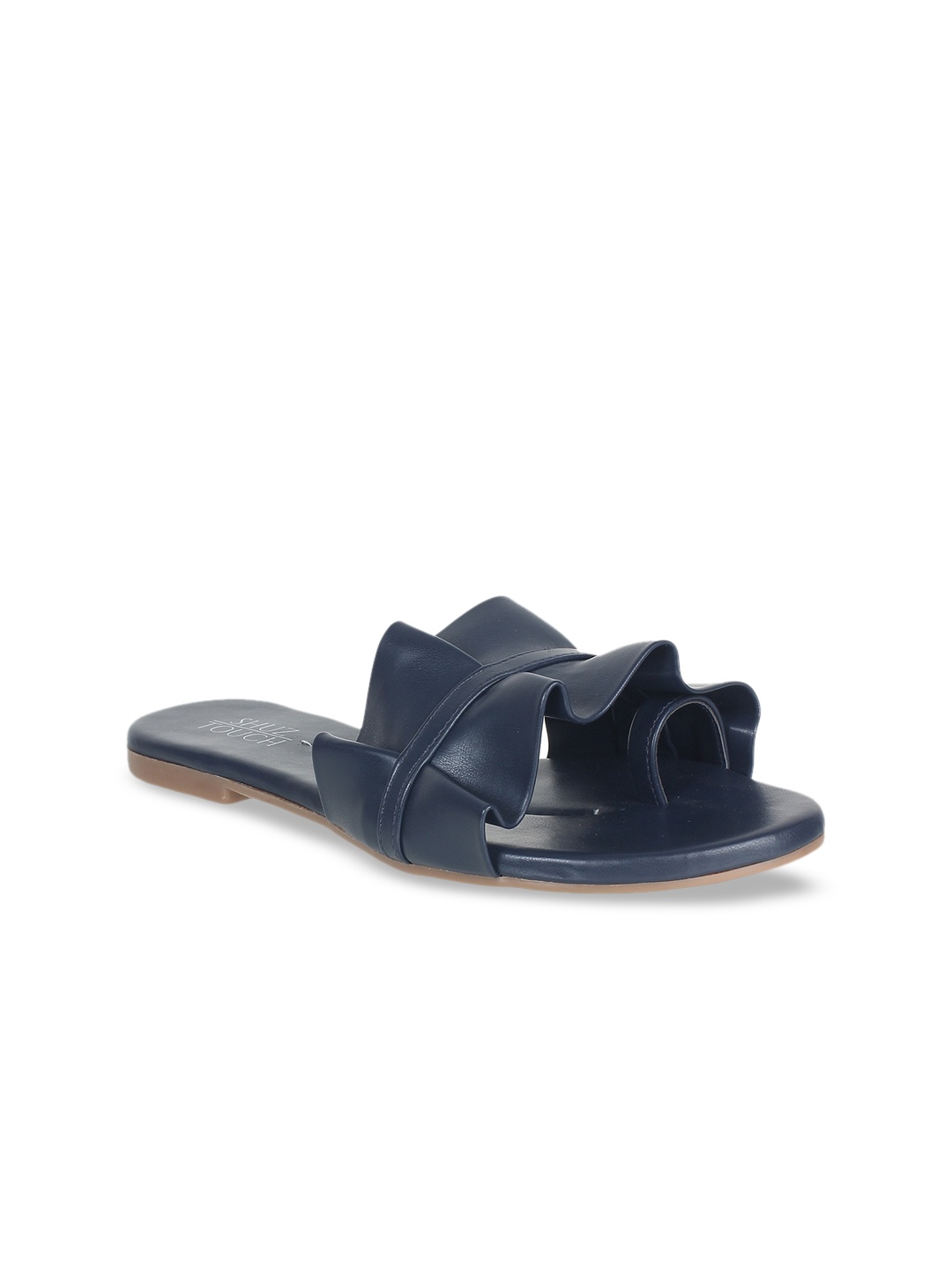 

SHUZ TOUCH Women Navy Blue Solid Open Toe Flats
