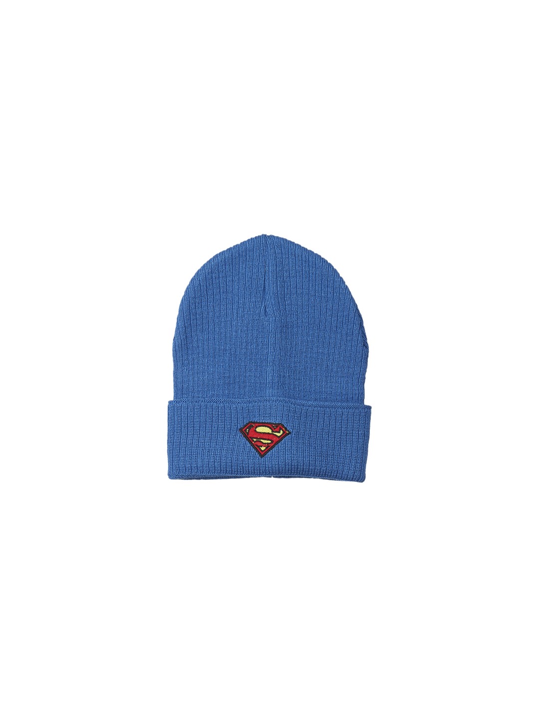 

Kids Ville Boys Blue Solid Beanie with Superman Embroidered Detail