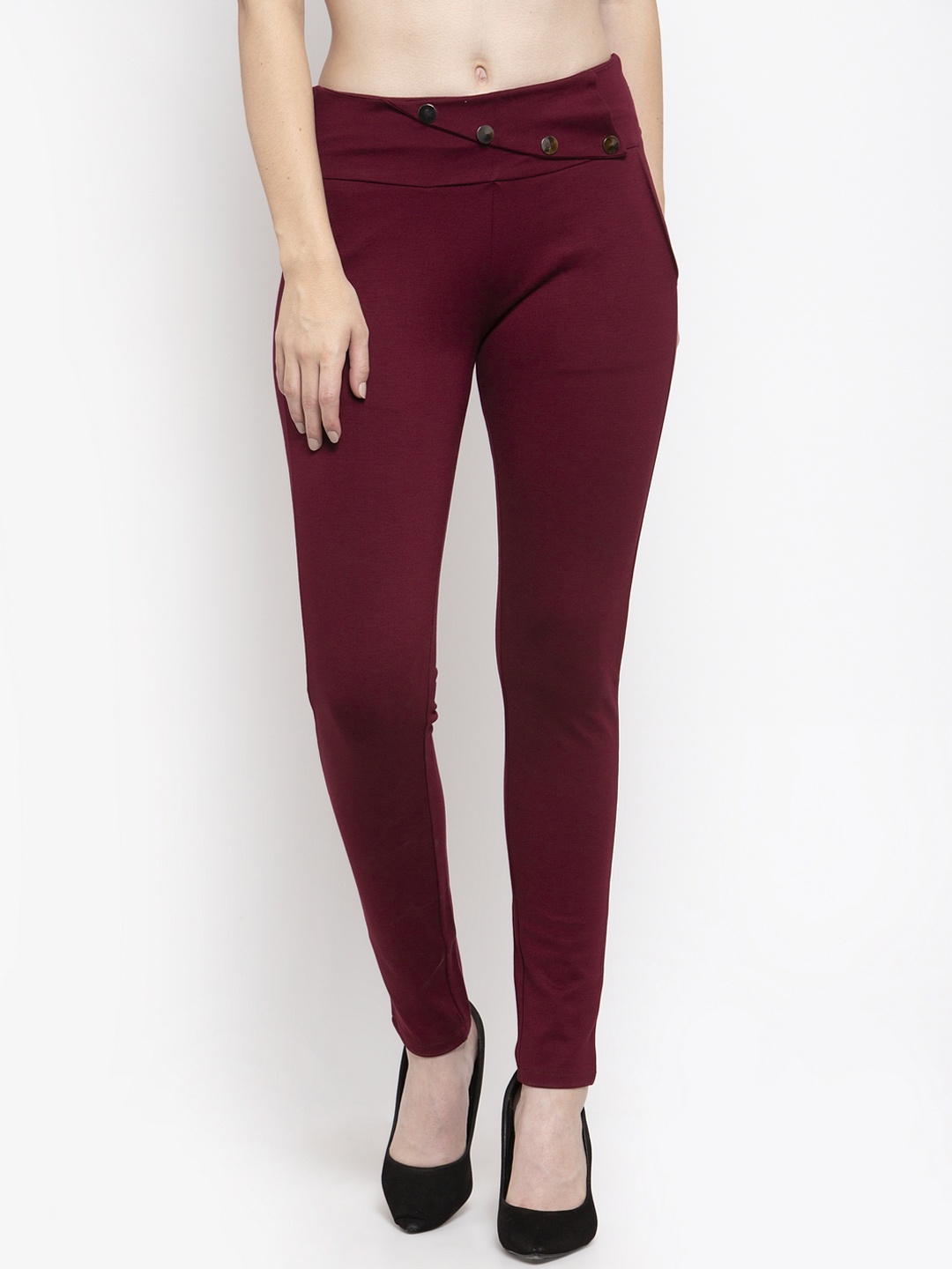 

Clora Creation Women Maroon Solid Regular Fit Jeggings