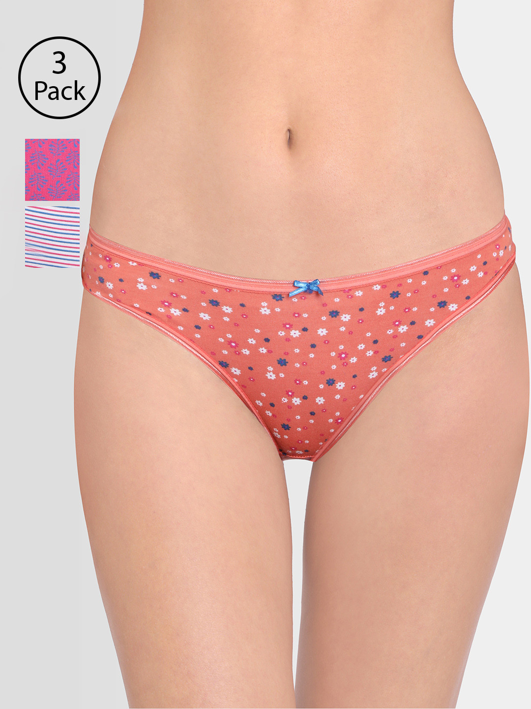 

Red Rose Women Pack of 3 Assorted Bikini Briefs Itouch100, Multi
