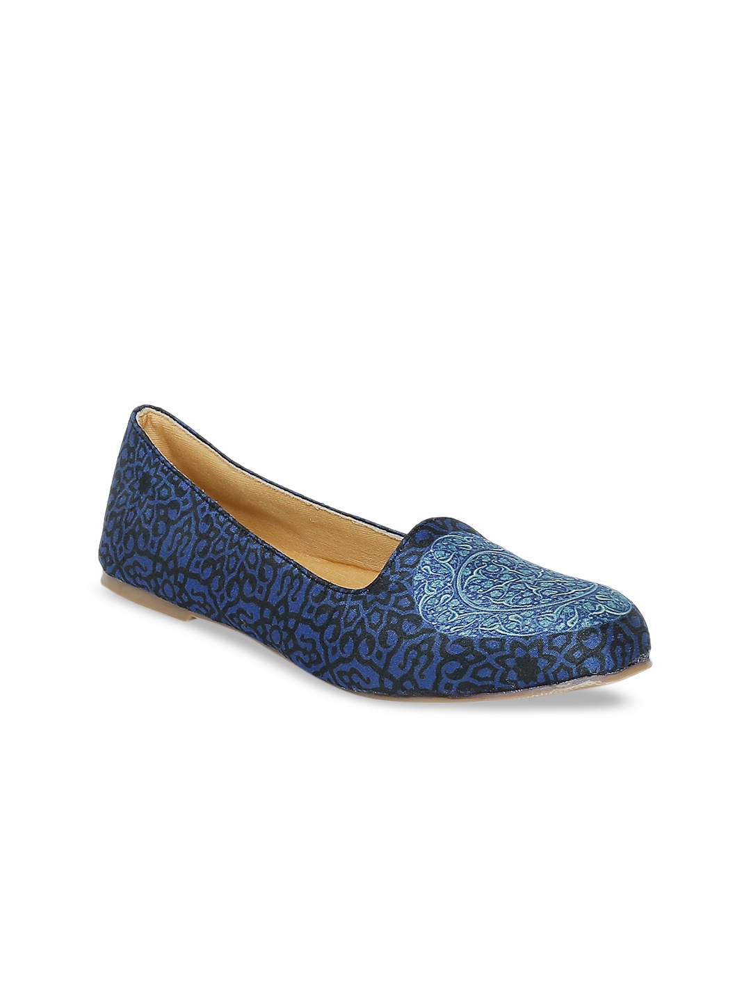 

Kanvas Women Blue Printed Ballerinas