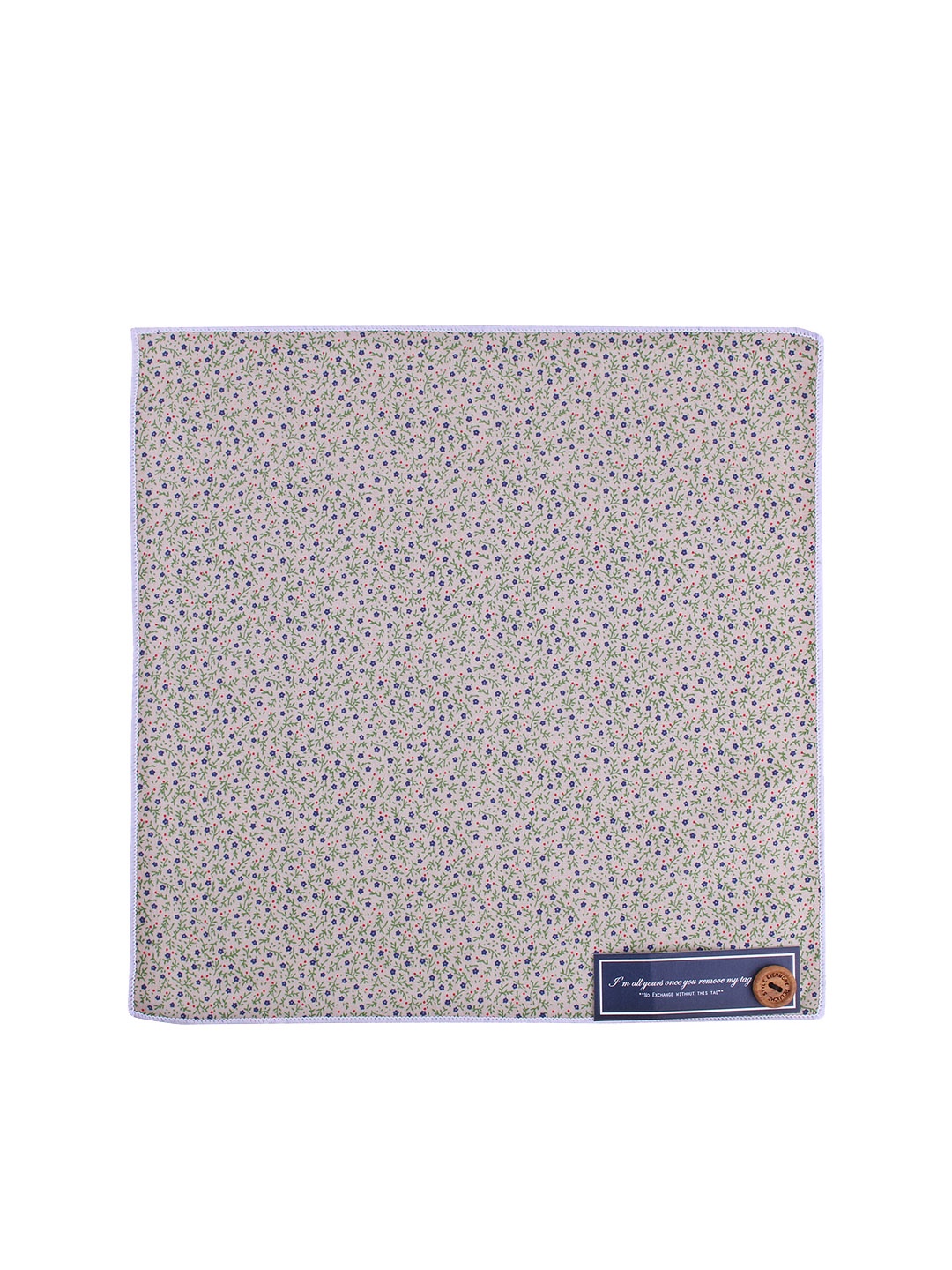 

PELUCHE Men Off-White & Navy-Blue Floral Print Pocket Square