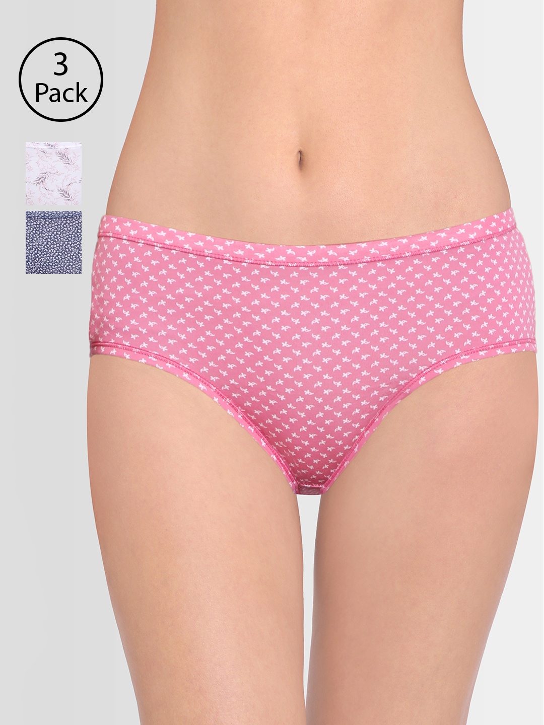 Red Rose Women Pack of 3 Assorted Basic Briefs Itouch102