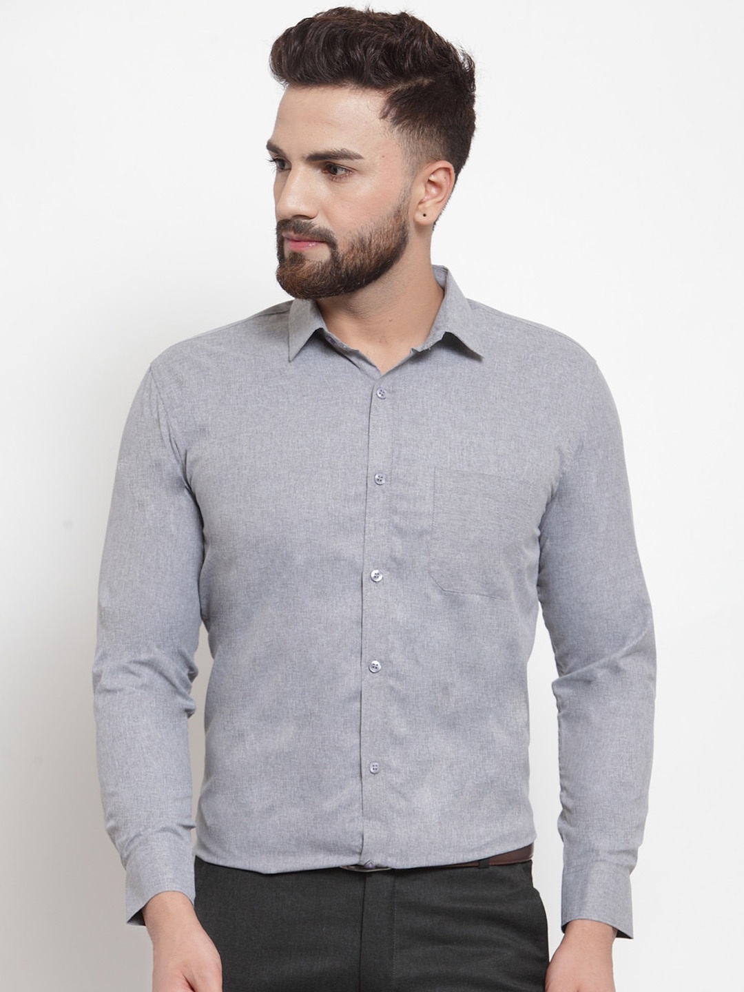 

JAINISH Men Grey Classic Regular Fit Solid Formal Shirt