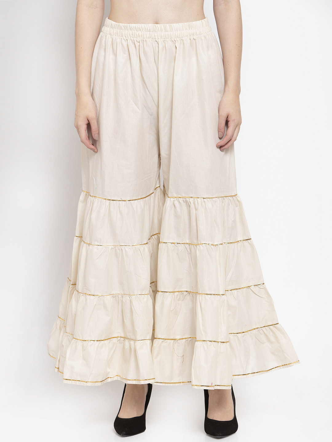 

Clora Creation Women Off-White Solid Flared Sharara