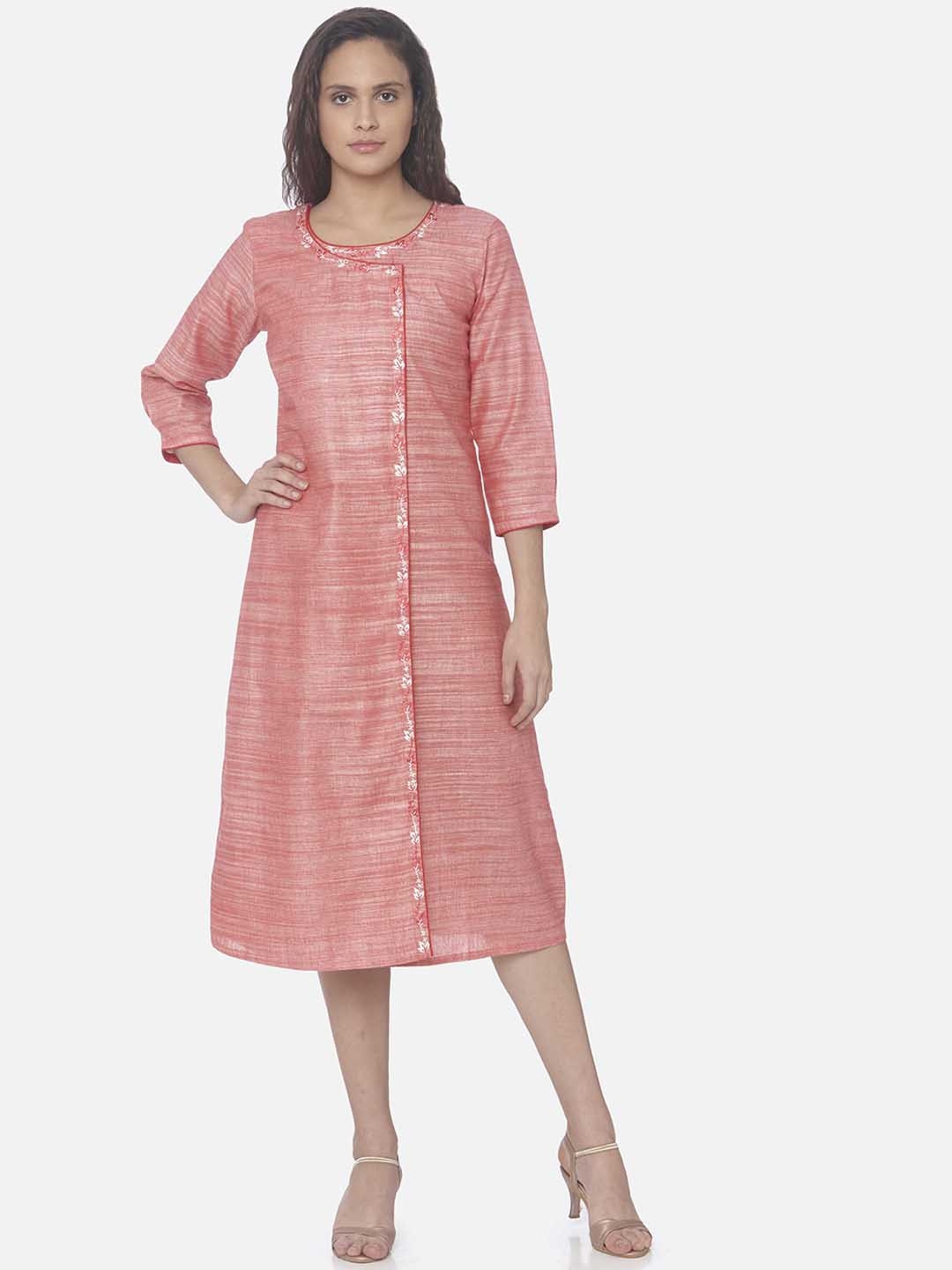 

RAISIN Women Pink Striped A-Line Dress
