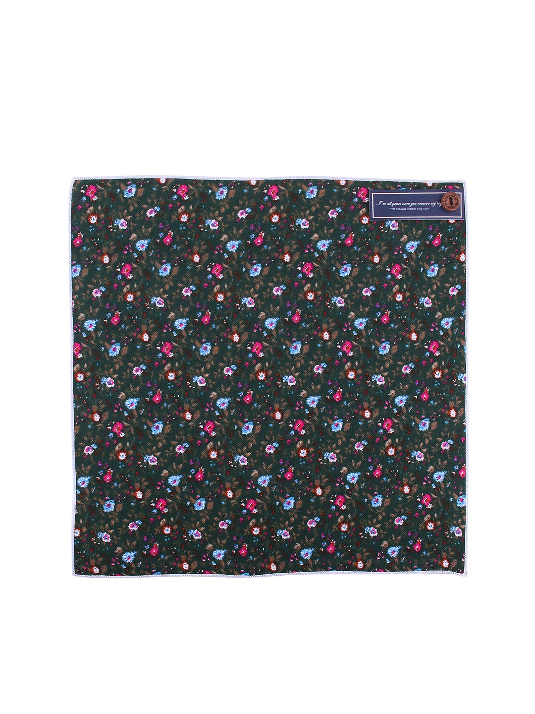 

PELUCHE Men Green & Blue Floral Printed Pocket Square