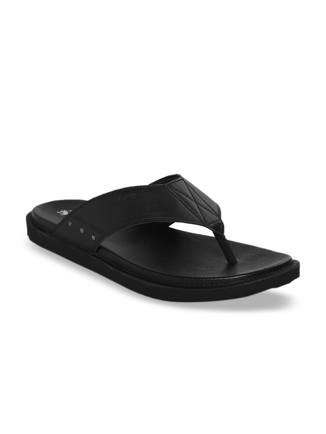 

Red Tape Men Black Solid Comfort Sandals