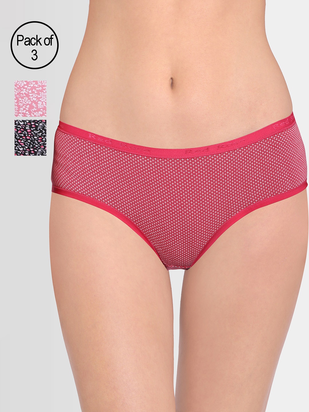 

Red Rose Women Pack of 3 Assorted Hipster Briefs Itouch97