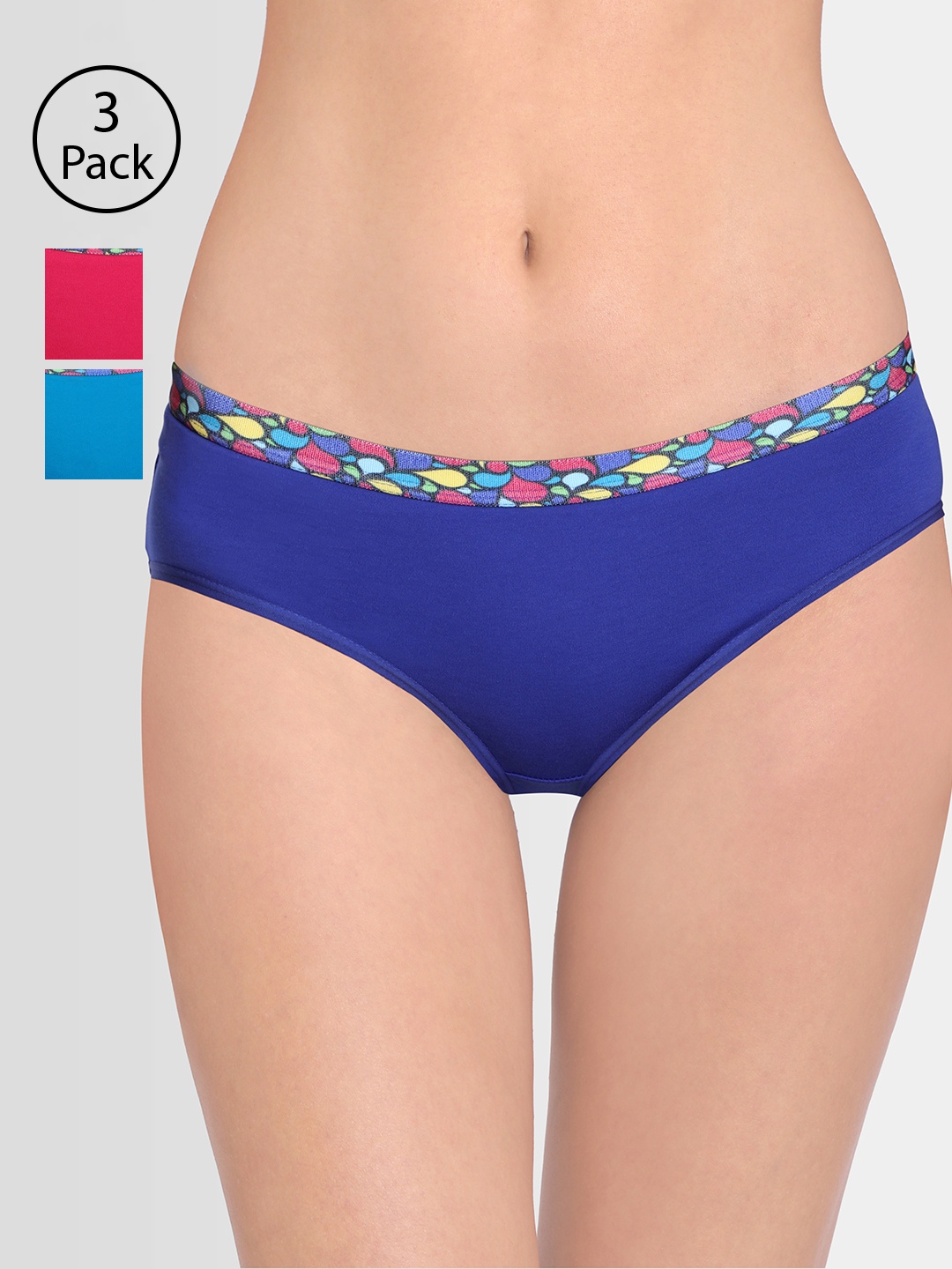 

Red Rose Women Pack of 3 Assorted Hipster Briefs Itouch16A