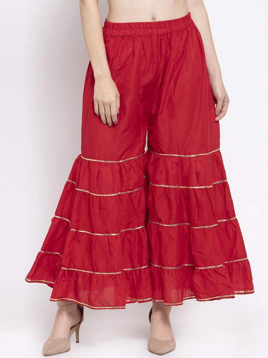 

Clora Creation Women Red Solid Flared Sharara