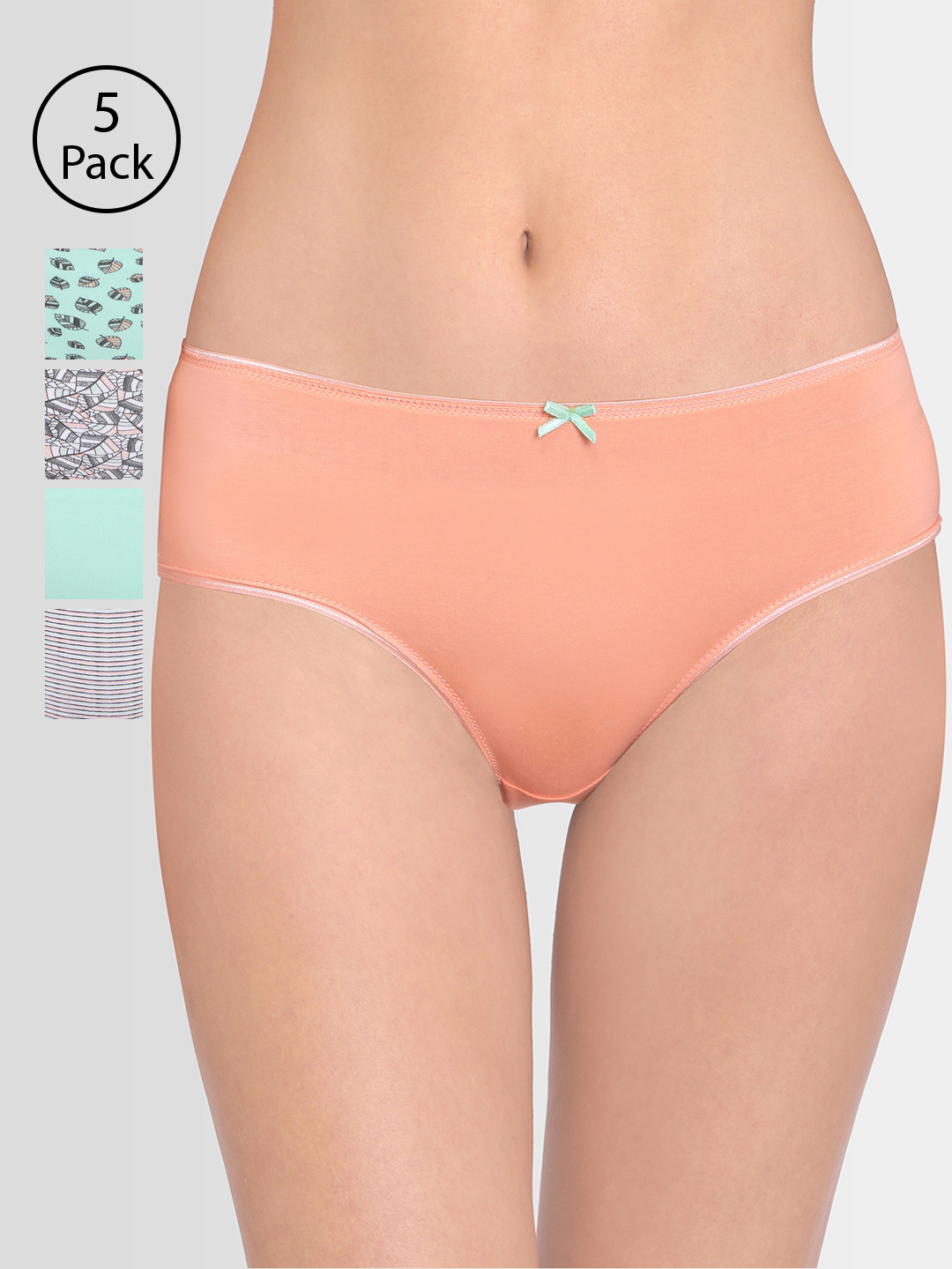 

Red Rose Women Pack of 5 Assorted Hipster Briefs 5Combono9
